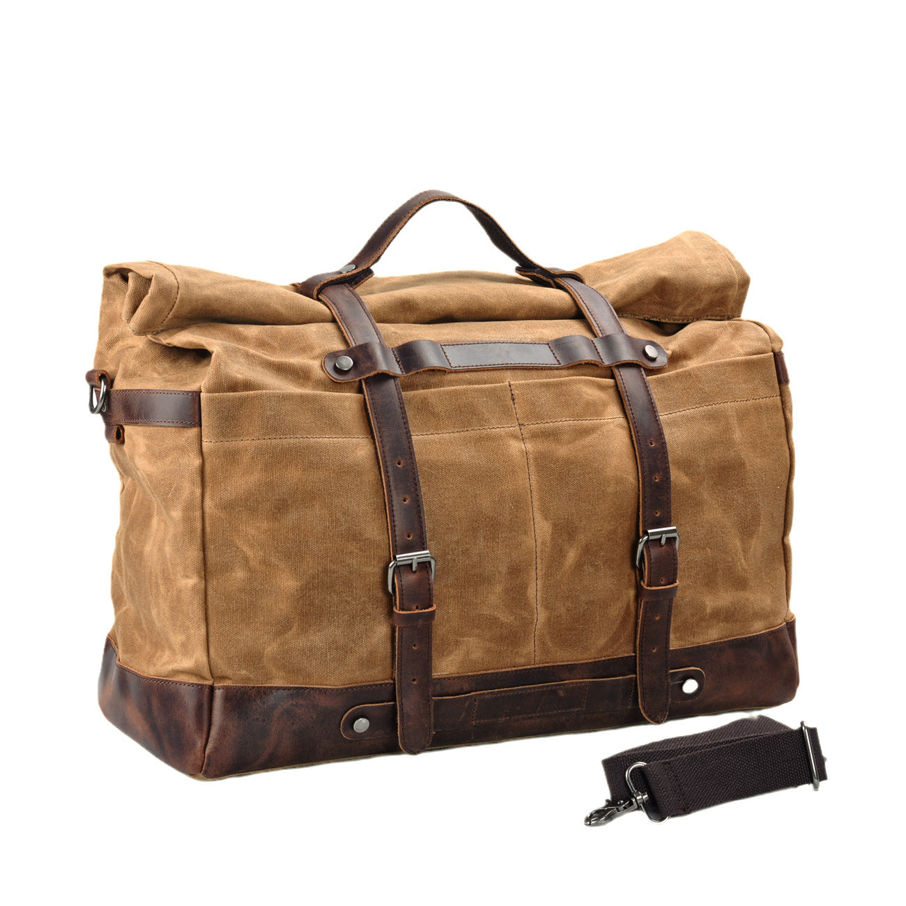 Men's Large Capacity Portable Vintage Waterproof Waxed Canvas With Men's Bags