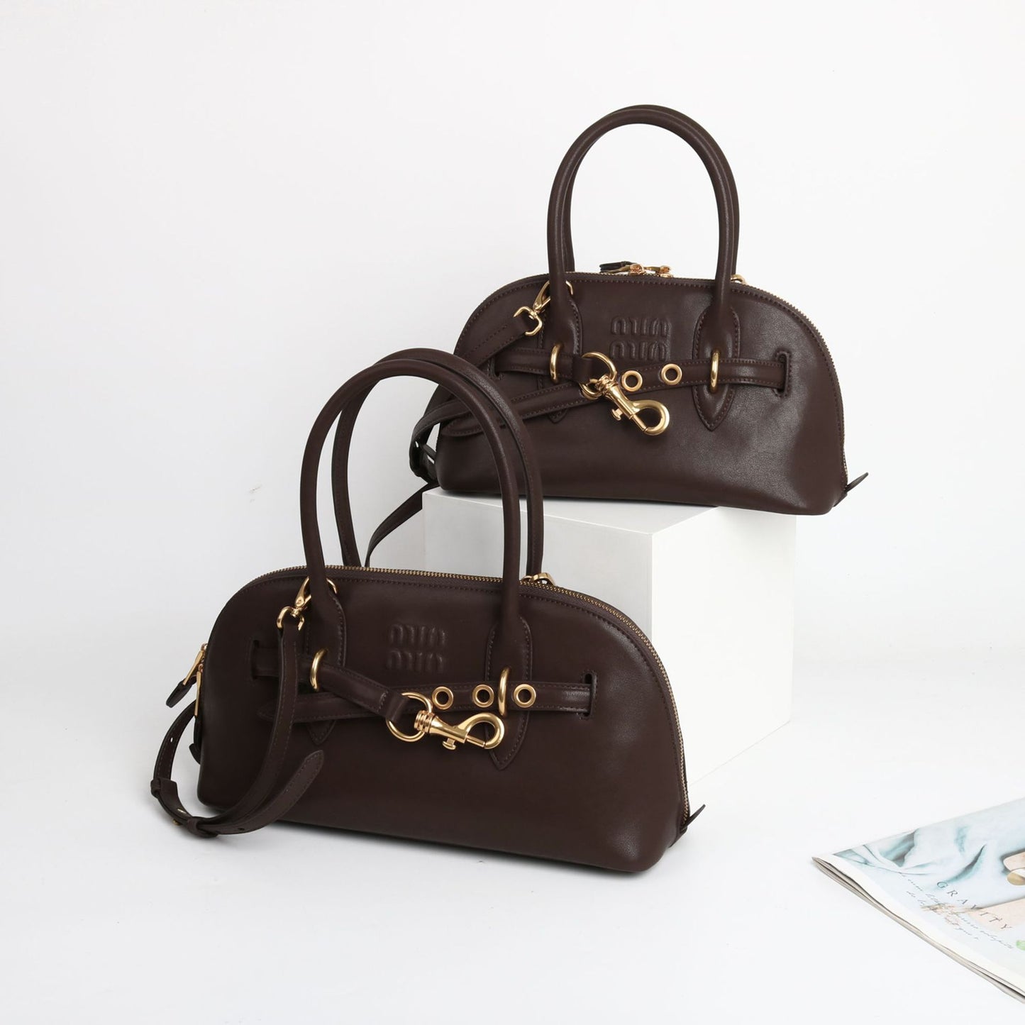 Women's Vegetable Tanning Leather Shell Portable Fashion Shoulder Bags