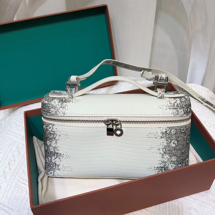 Layer Crocodile Pattern Cowhide Box Genuine Crossbody Bags