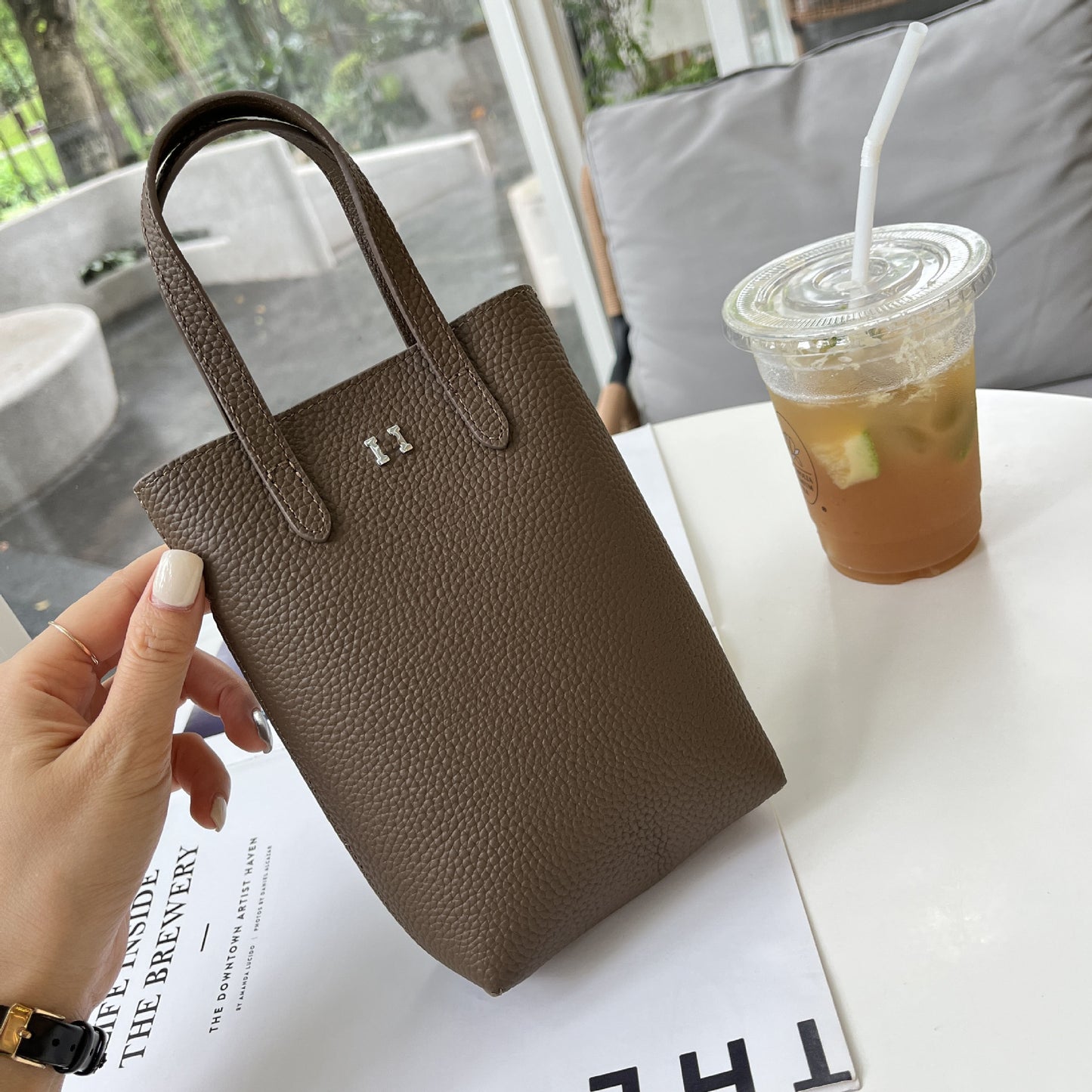 Women's Leather Portable High-grade Sense Exquisite Phone Bags