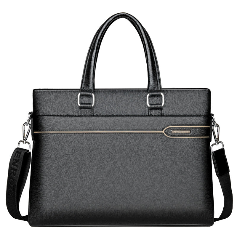 Simplicity Horizontal Large Capacity Spring Clutch Men's Shoulder Bags