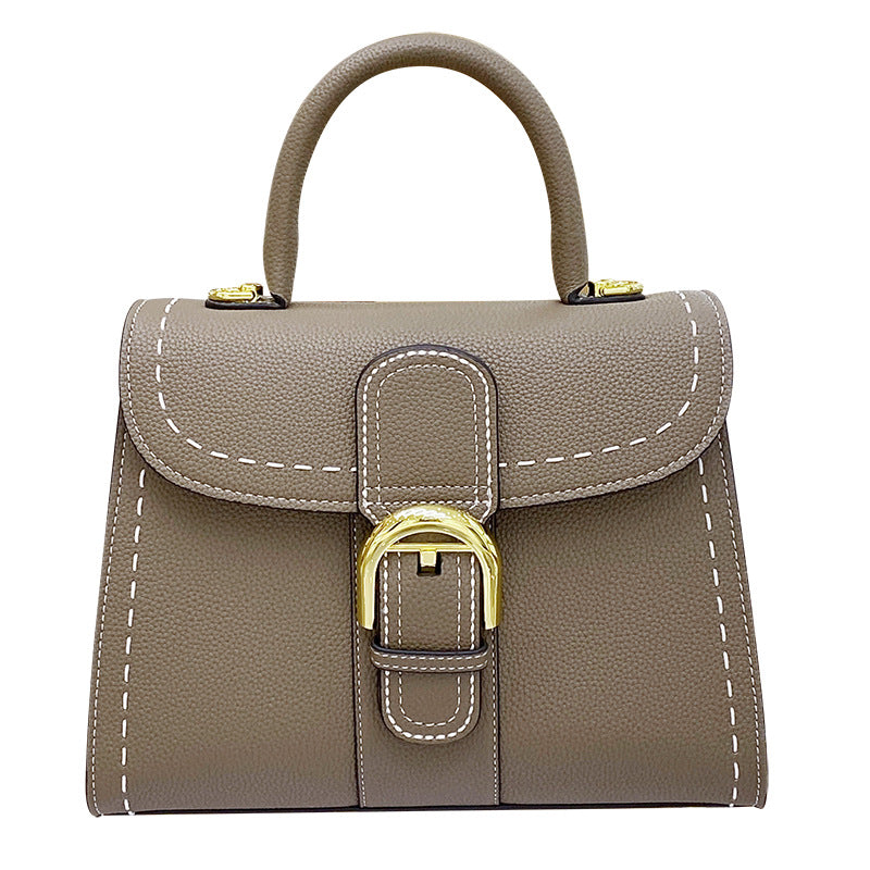 Women's Vachette Clasp Cowhide Leather Kelly Saddle Handbags