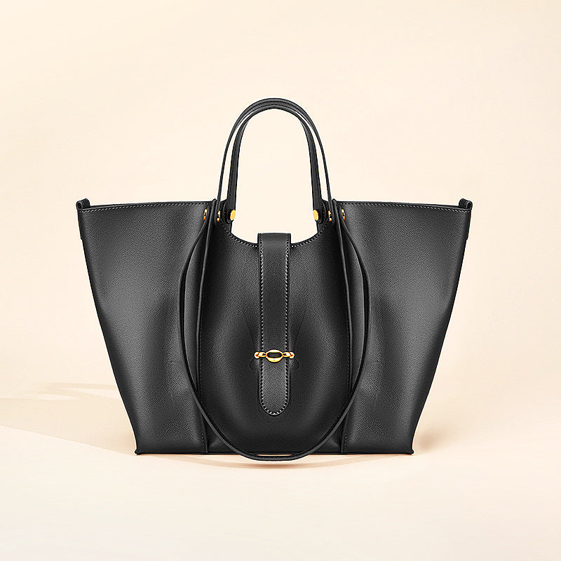 Women's Niche Cowhide Commuter Leather Large Capacity Tote Bags