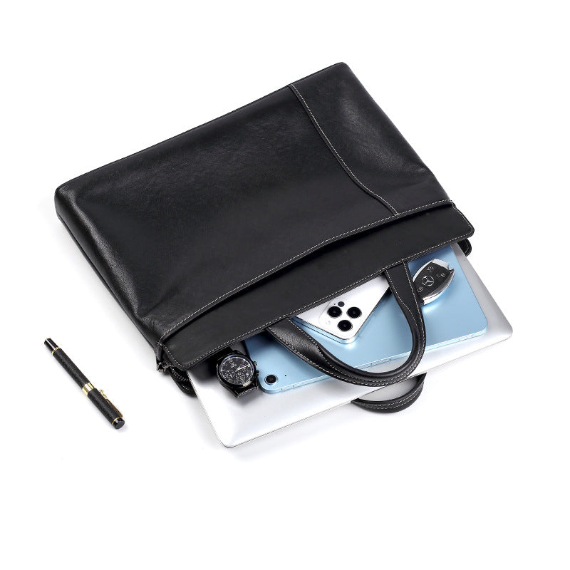 Men's Horizontal Large Capacity Computer Business Cowhide Men's Briefcases