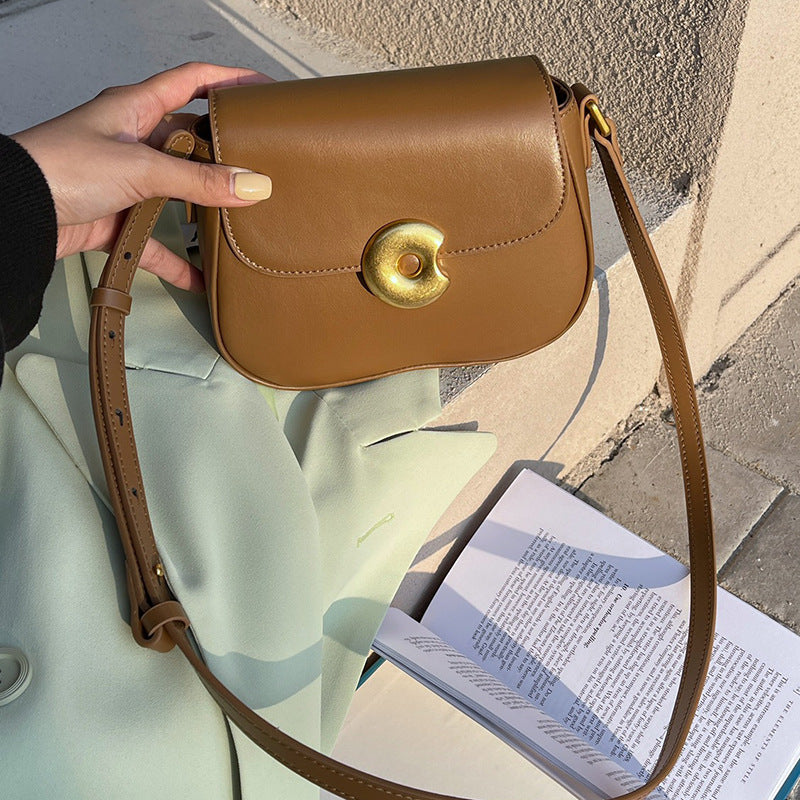 Women's High-grade Leather Underarm Design Cowhide Small Square Bags