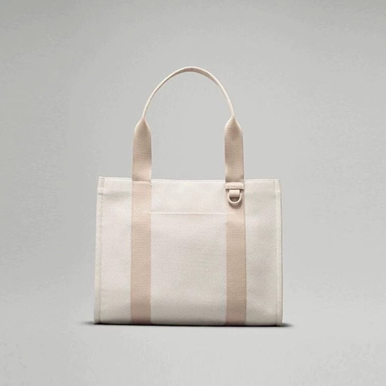 Women's Two-color Canvas Vanity Mummy Portable Large Tote Bags