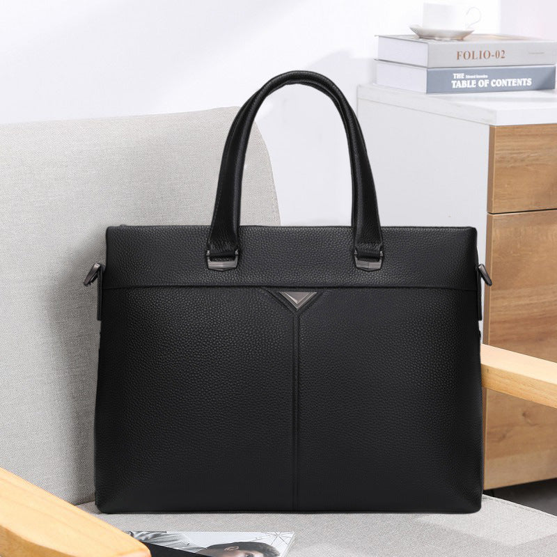 Men's Genuine Leather Commuter Large Capacity Waterproof Men's Briefcases