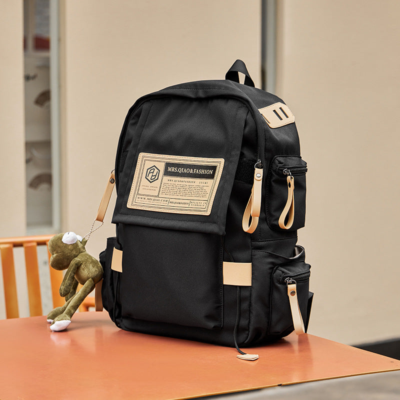 Junior High Fashion Light Canvas Large Backpacks