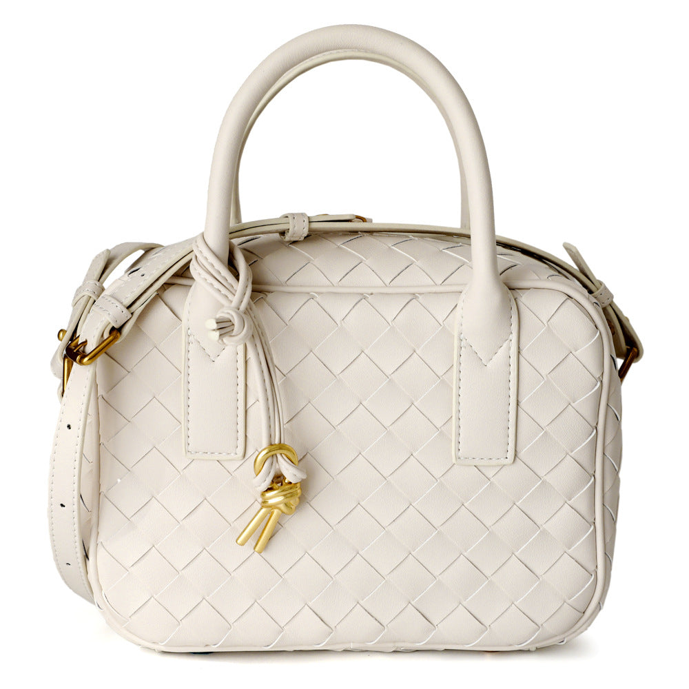 Women's Box Handmade Genuine Leather Hand-woven Commuter Small Square Bags