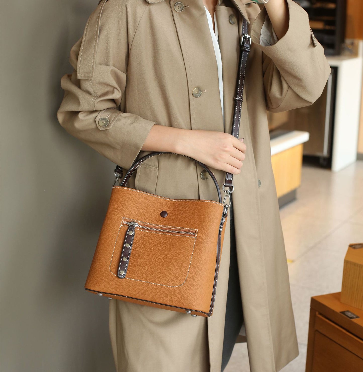 Women's First Layer Cowhide Lady's Fashion Large Shoulder Bags