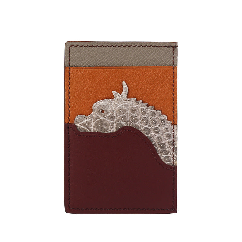 Zodiac Crocodile Sheepskin Hand Sewing Multiple Card Holder