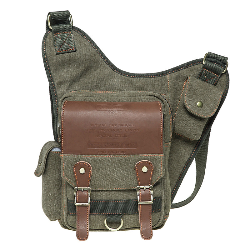 Men's Canvas One Retro With Leather Men's Chest Bags