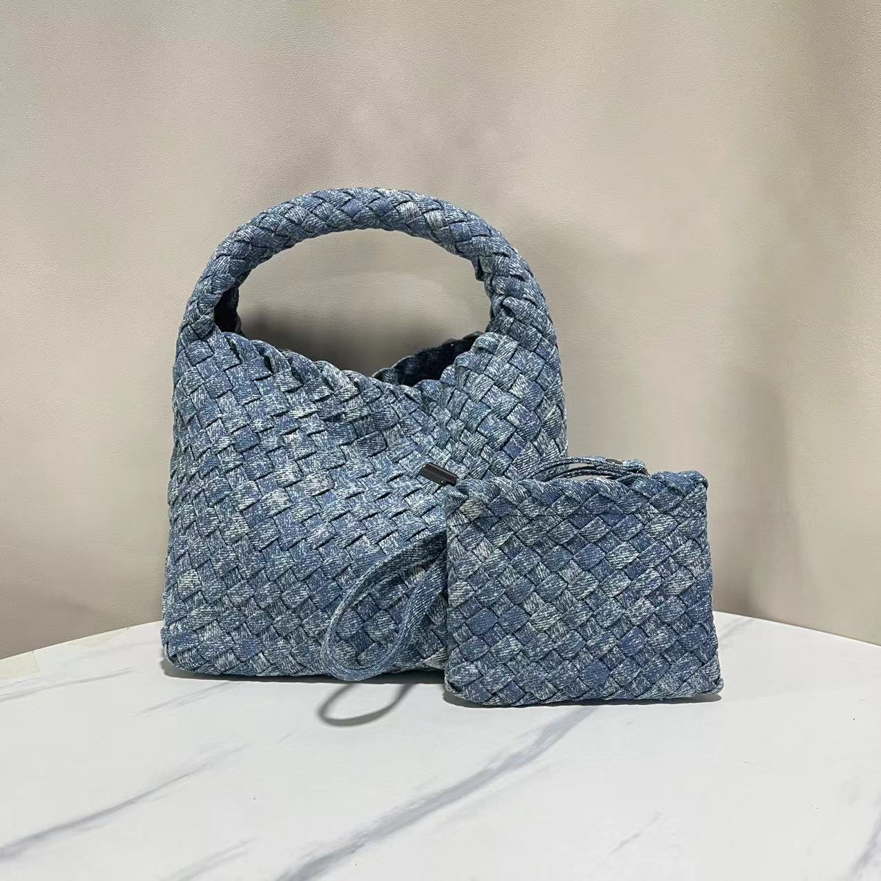 Women's Beautiful Denim Hand-woven Snowflake Vintage Handbags