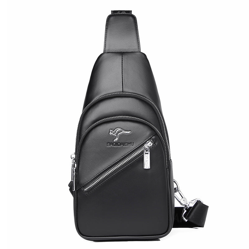 Men's Kangaroo Leather Business First Layer Cowhide Men's Chest Bags