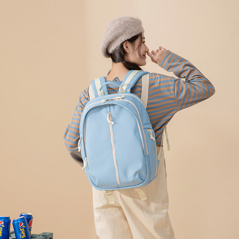 Women's Fashion Simple Commute Computer Korean Style Niche Solid Backpacks