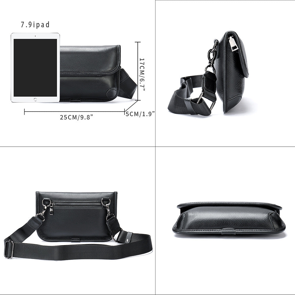 Men's Fashion Leather Trendy Cool Cowhide Men's Messenger Bags