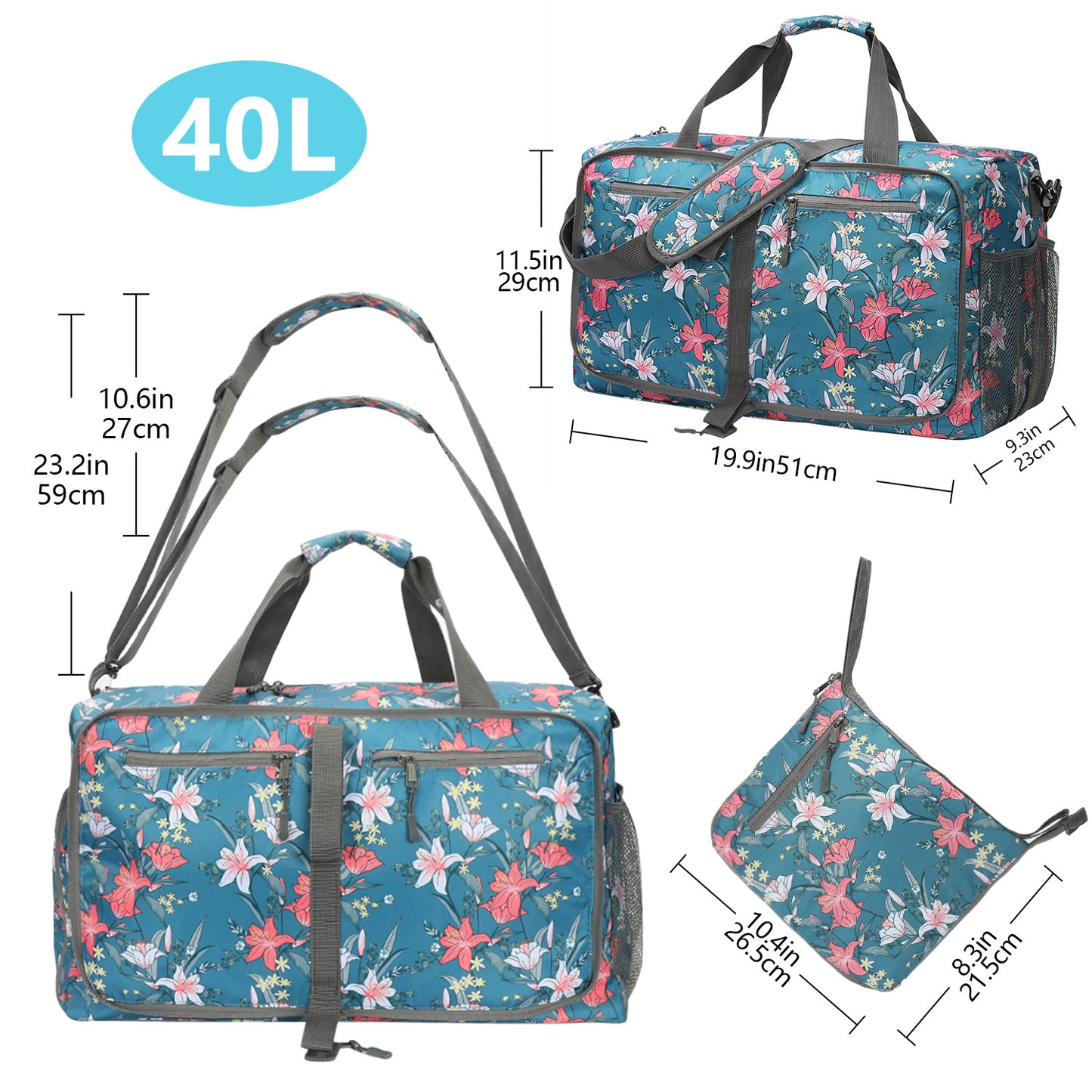 Creative Folding Hand Large Capacity Fitness Travel Bags