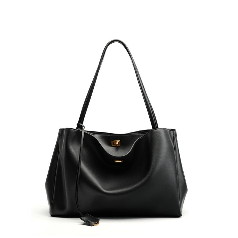 Women's Leather Genuine Underarm First Layer Cowhide Large Tote Bags