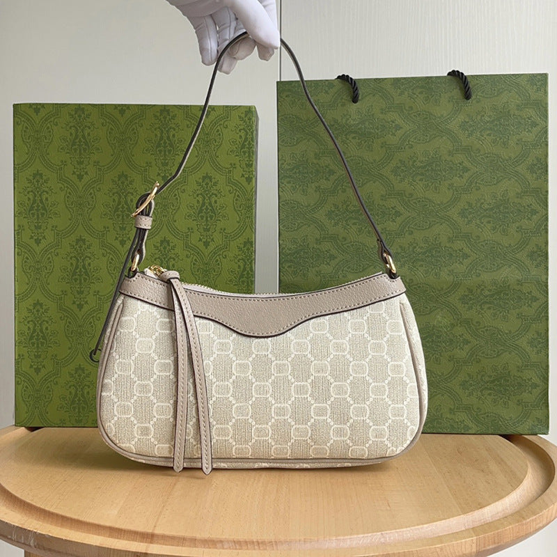 Women's Strawberry Underarm Mahjong Mini Canvas Chain Armpit Bags