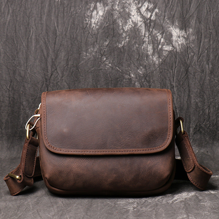 Women's & Men's & Retro Crazy Horse Leather Men's Shoulder Bags