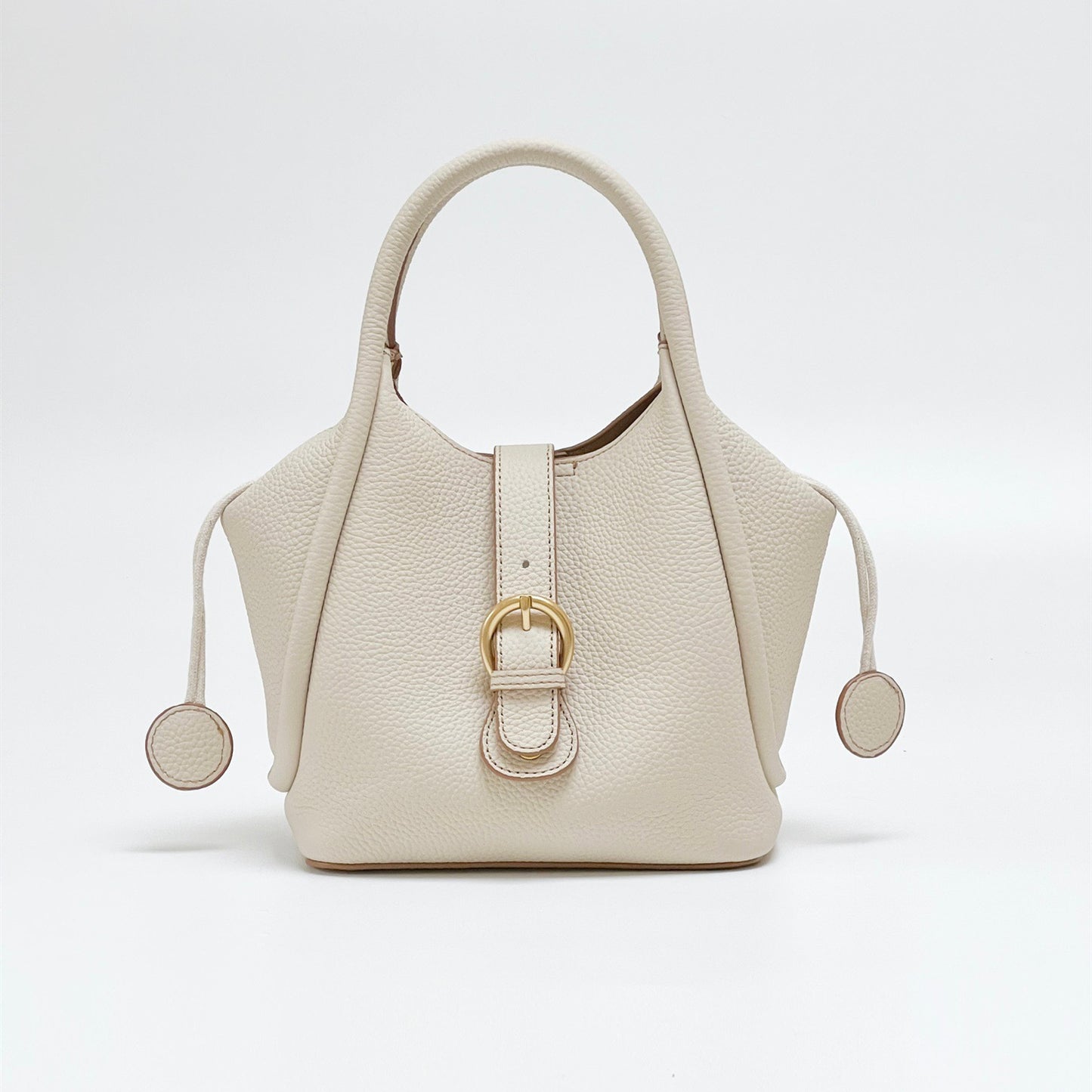 Women's First Layer Cowhide Vegetable Basket Commuter Shoulder Bags