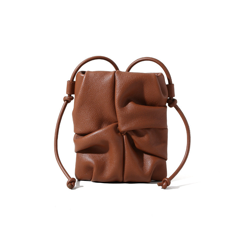 Women's Leather Design Mini Simple First Layer Shoulder Bags