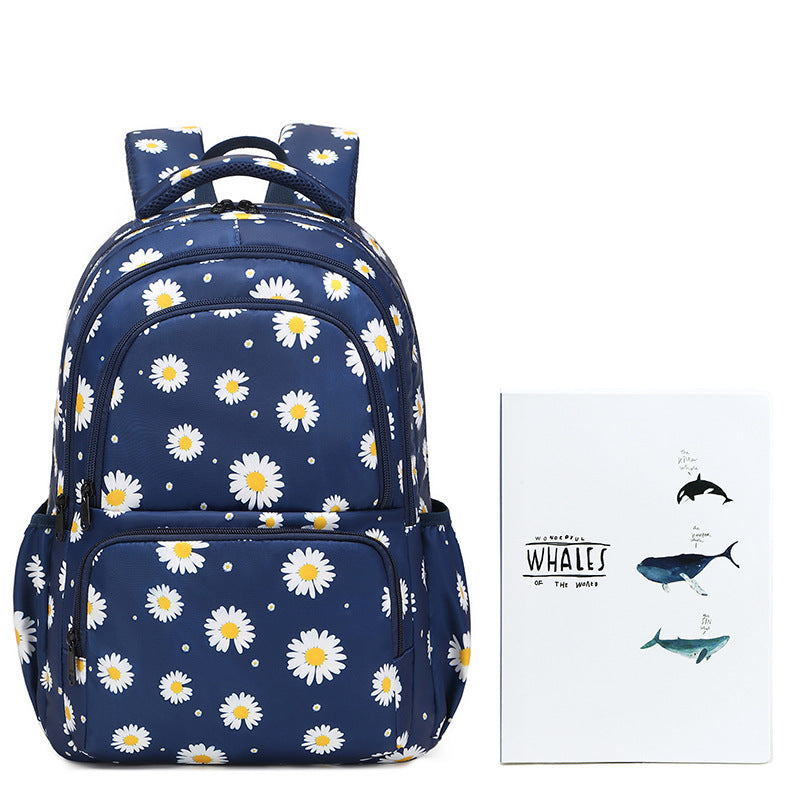 Fresh Daisy Print Primary Female Three-piece Middle School Students' Schoolbags