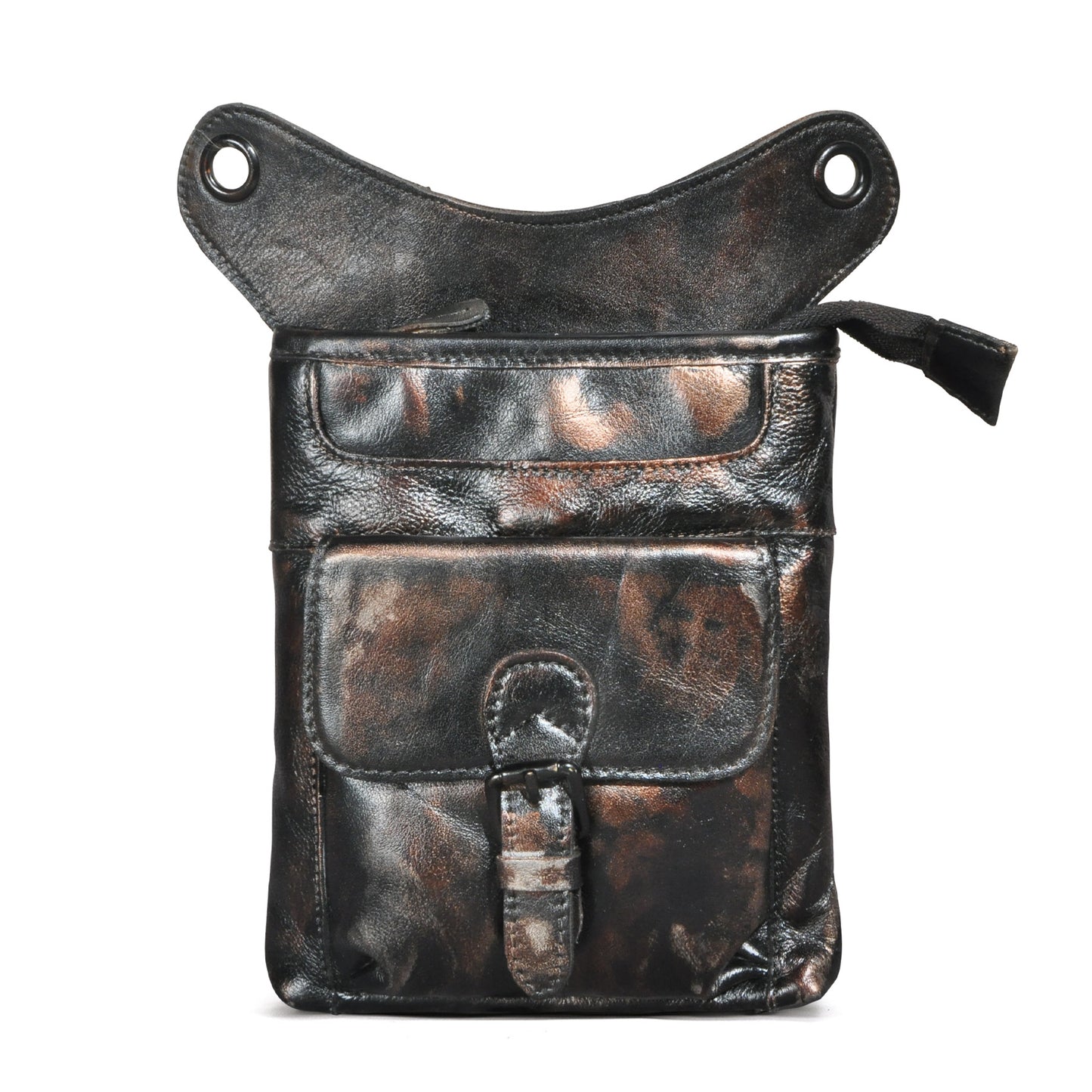 Men's Layer Oil Waxed Leather Cowhide Euro Trendy Men's Chest Bags