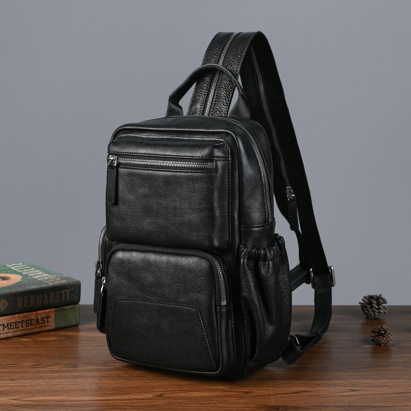 Men's Retro Trendy Head Layer Vegetable Tanned Backpacks