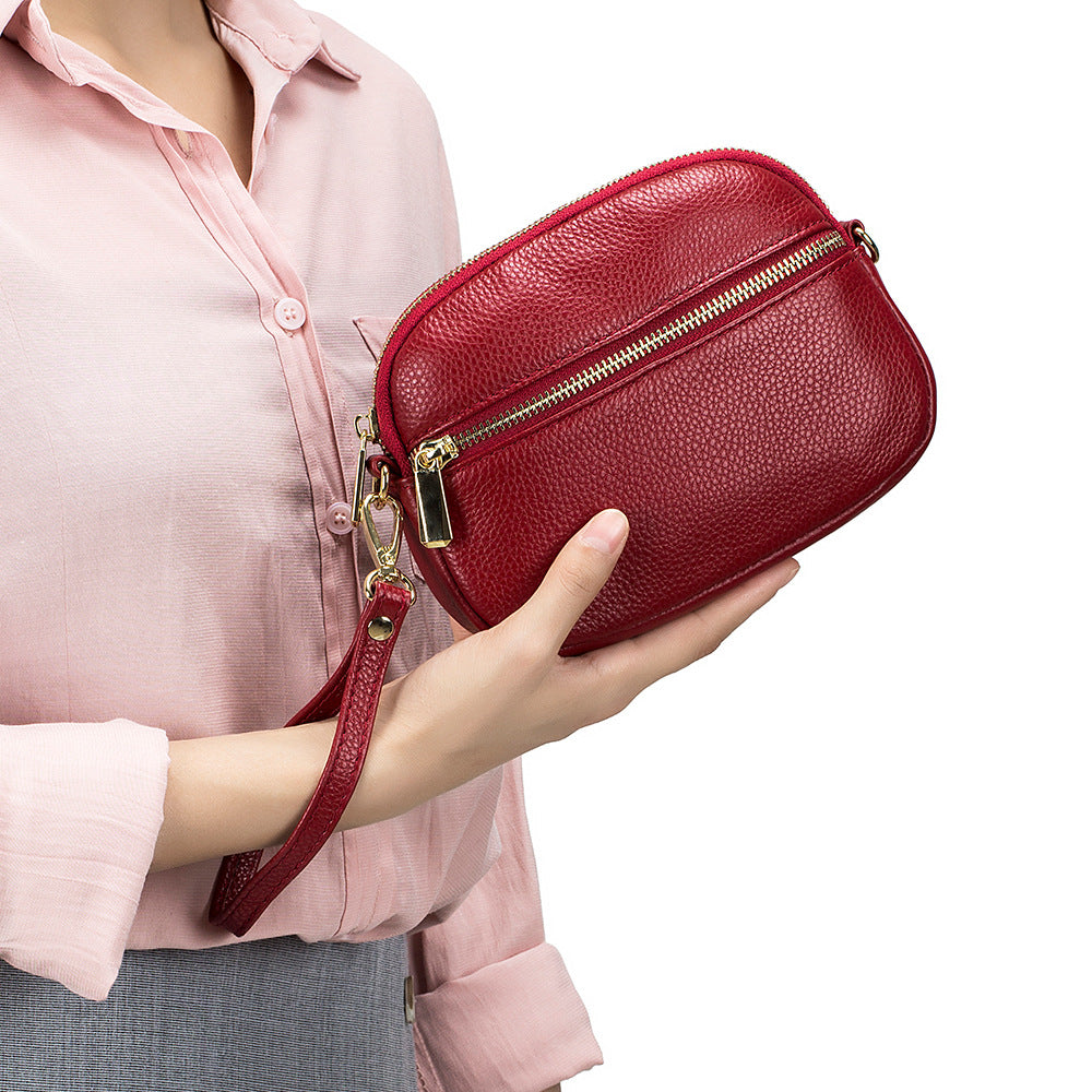 Women's Genuine Leather Cell Mini Solid Color Crossbody Bags