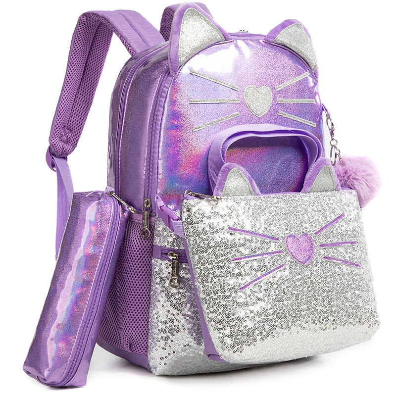 Korean Leather Cute Embroidered For Primary Backpacks