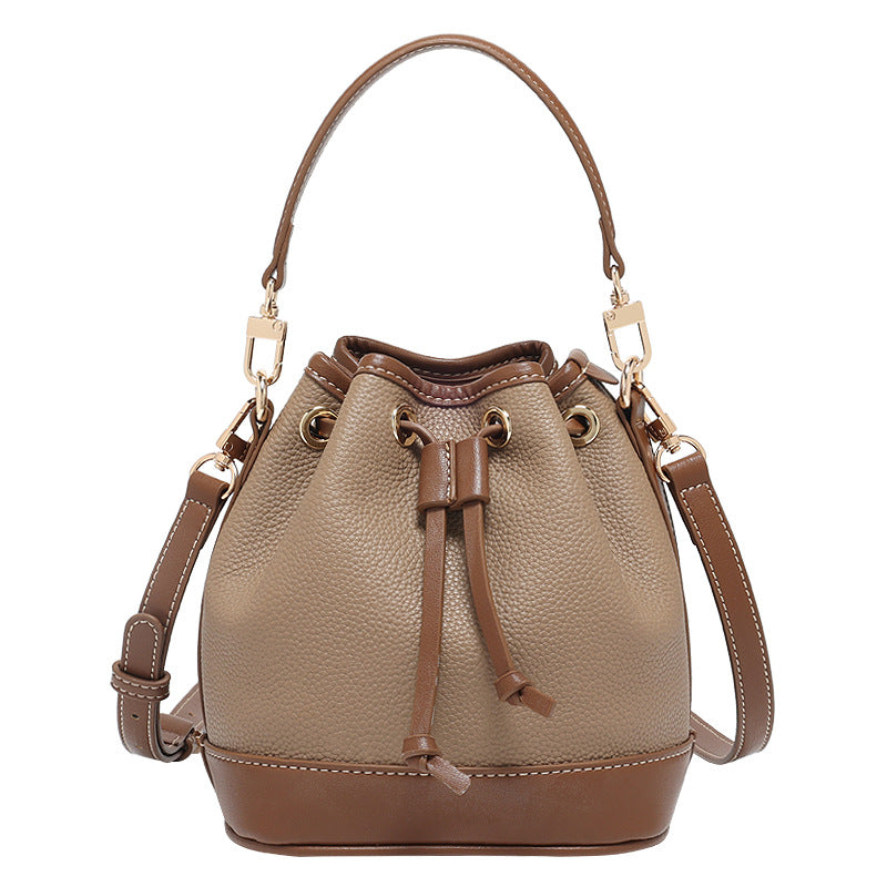 Women's Cowhide High-grade Light Luxury Portable Genuine Bucket Bags