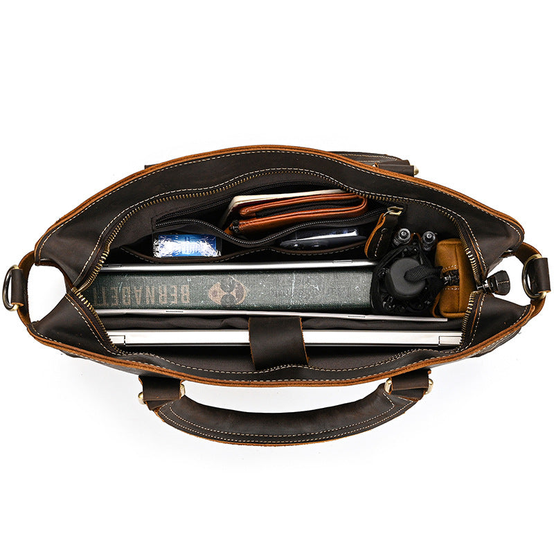 Crazy Horse Leather Inch Computer First Men's Briefcases