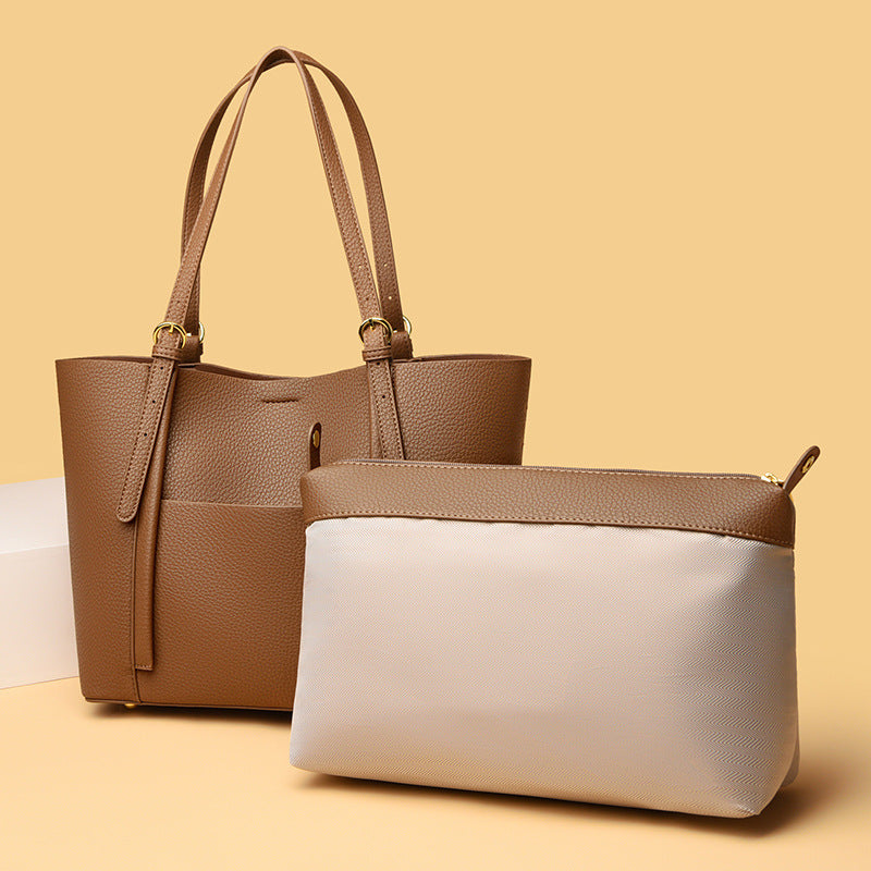 Women's Pattern Wings Mother Elegant Commuter Genuine Shoulder Bags