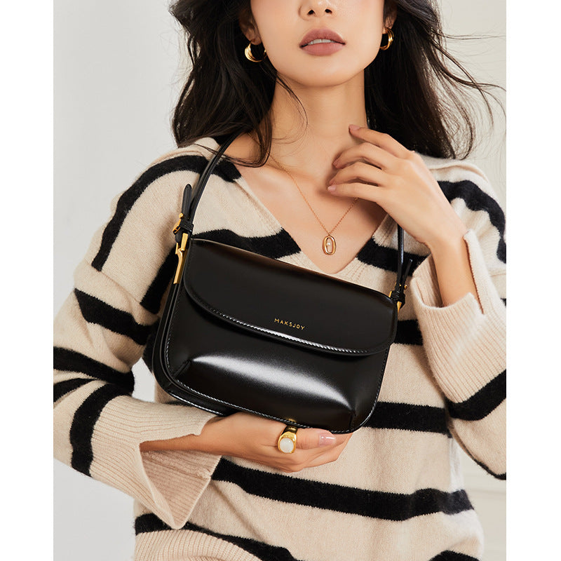 Women's High-grade Underarm Fashion Genuine Leather Niche Small Square Bags