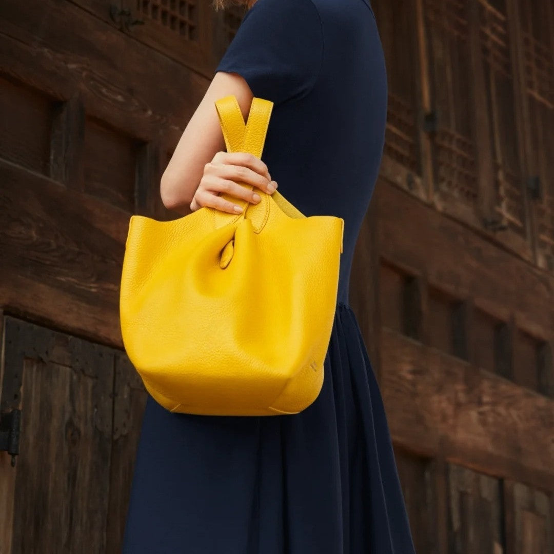 Women's Money Style Large Capacity First Layer Bucket Bags