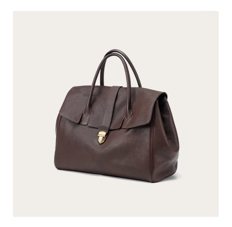 Vegetable Tanned Leather Cowhide Portable Retro Bags