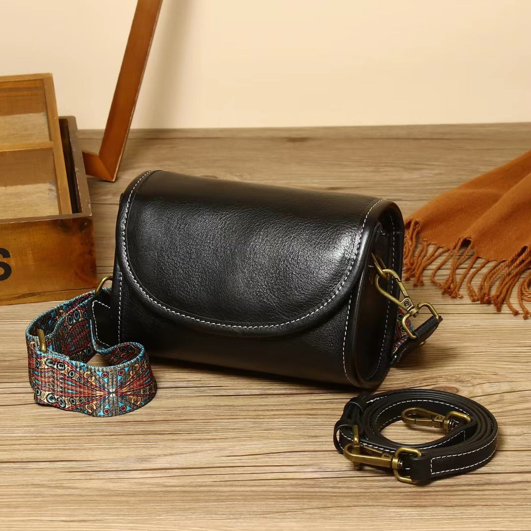 Women's Autumn Genuine Leather Retro Vegetable Tanning Crossbody Bags