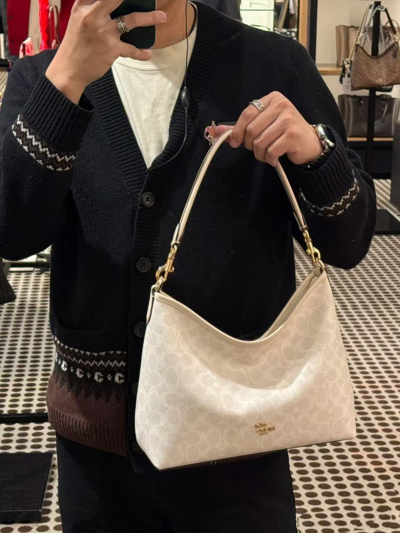 Tea Color Presbyopic Solid Underarm Large Bags
