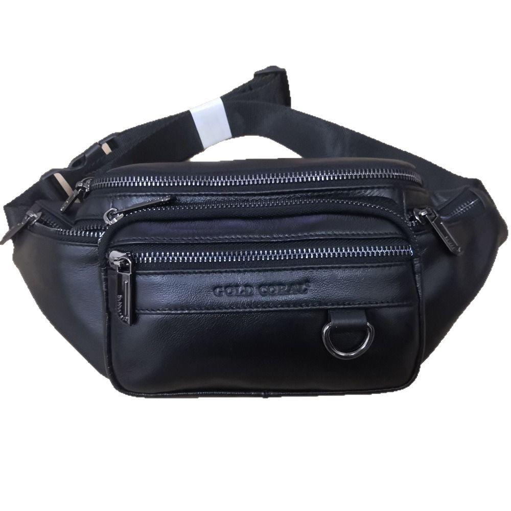 Men's Coral First Layer Cowhide Genuine Leather Men's Waist Packs