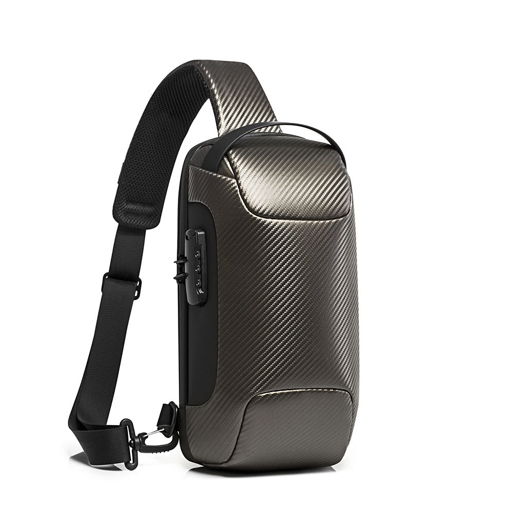 Men's Innovative Carbon Fiber Waterproof Leisure Men's Chest Bags