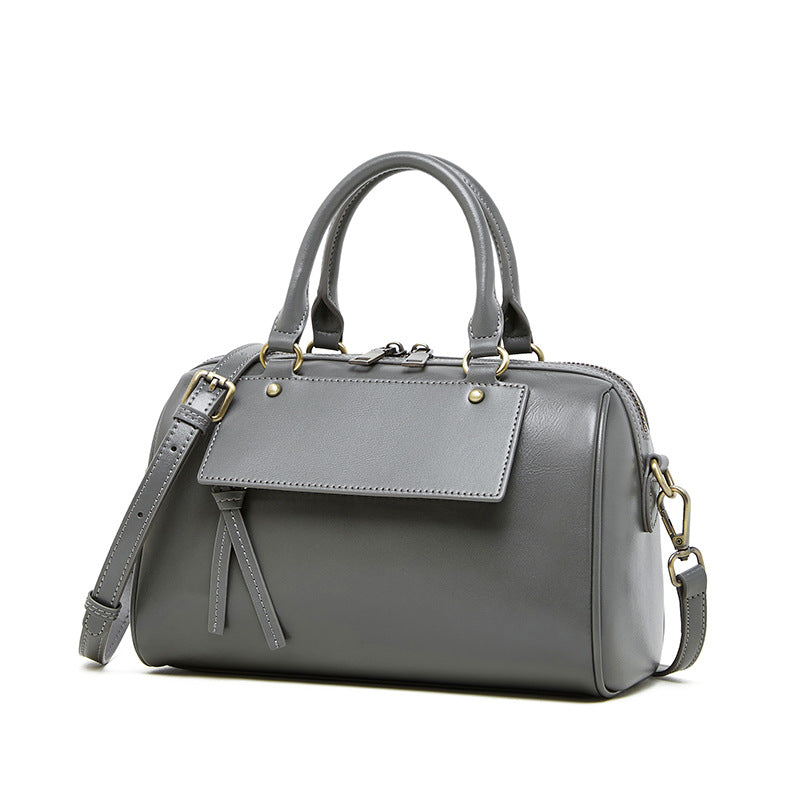 Women's Winter Genuine Leather Boston Pillow Fashion Crossbody Bags