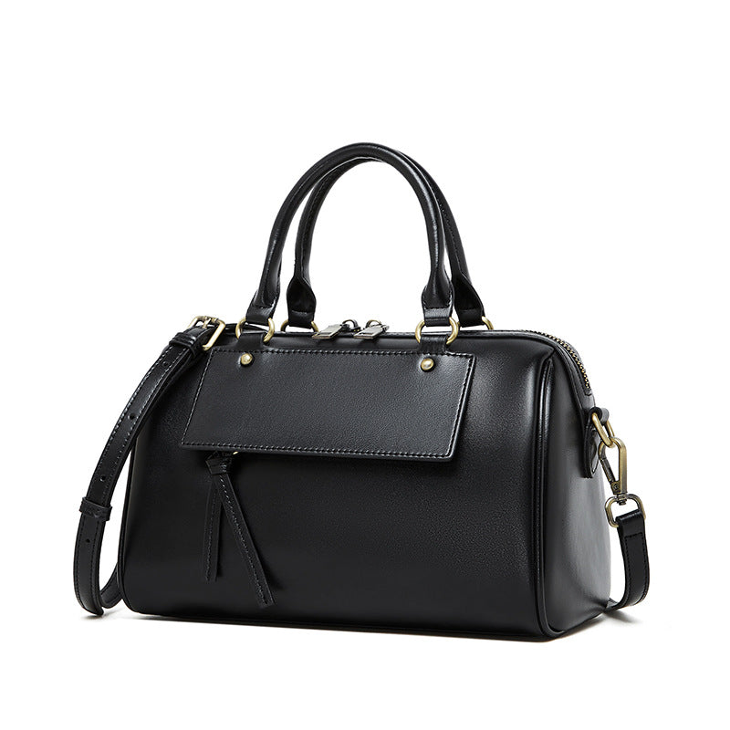 Women's Winter Genuine Leather Boston Pillow Fashion Crossbody Bags