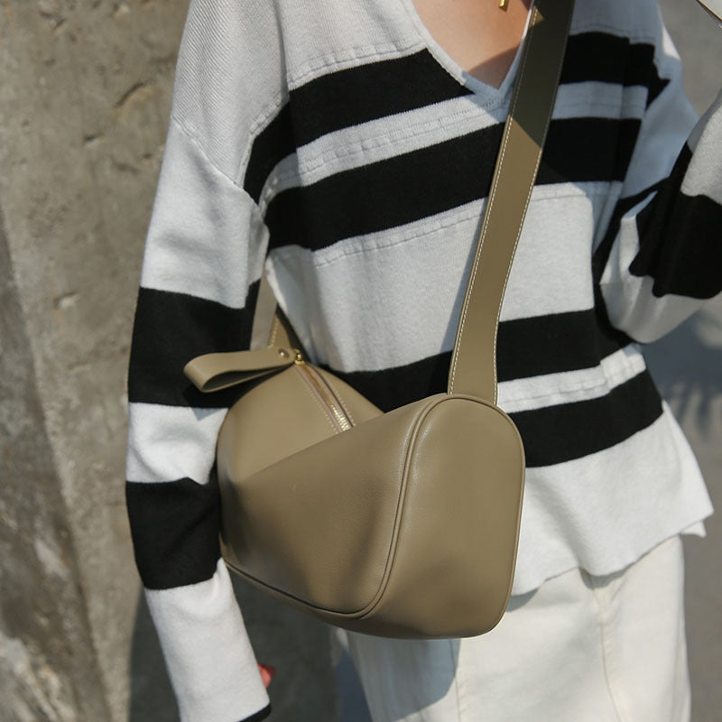 Women's High-grade Leather Street Fashion Cowhide Commuter Small Square Bags