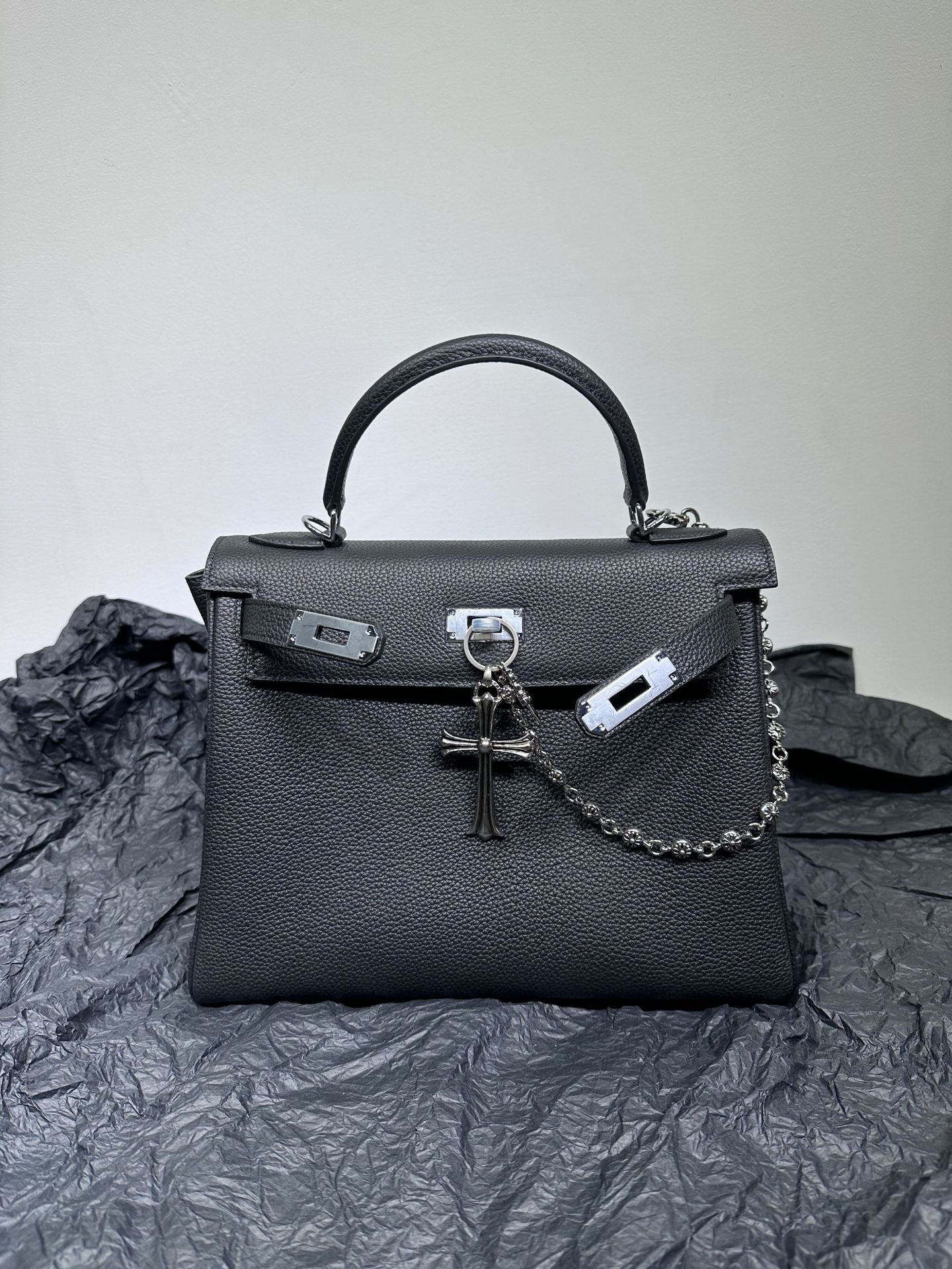 Women's High Quality Wide Strap Kelly Cowhide Crossbody Bags