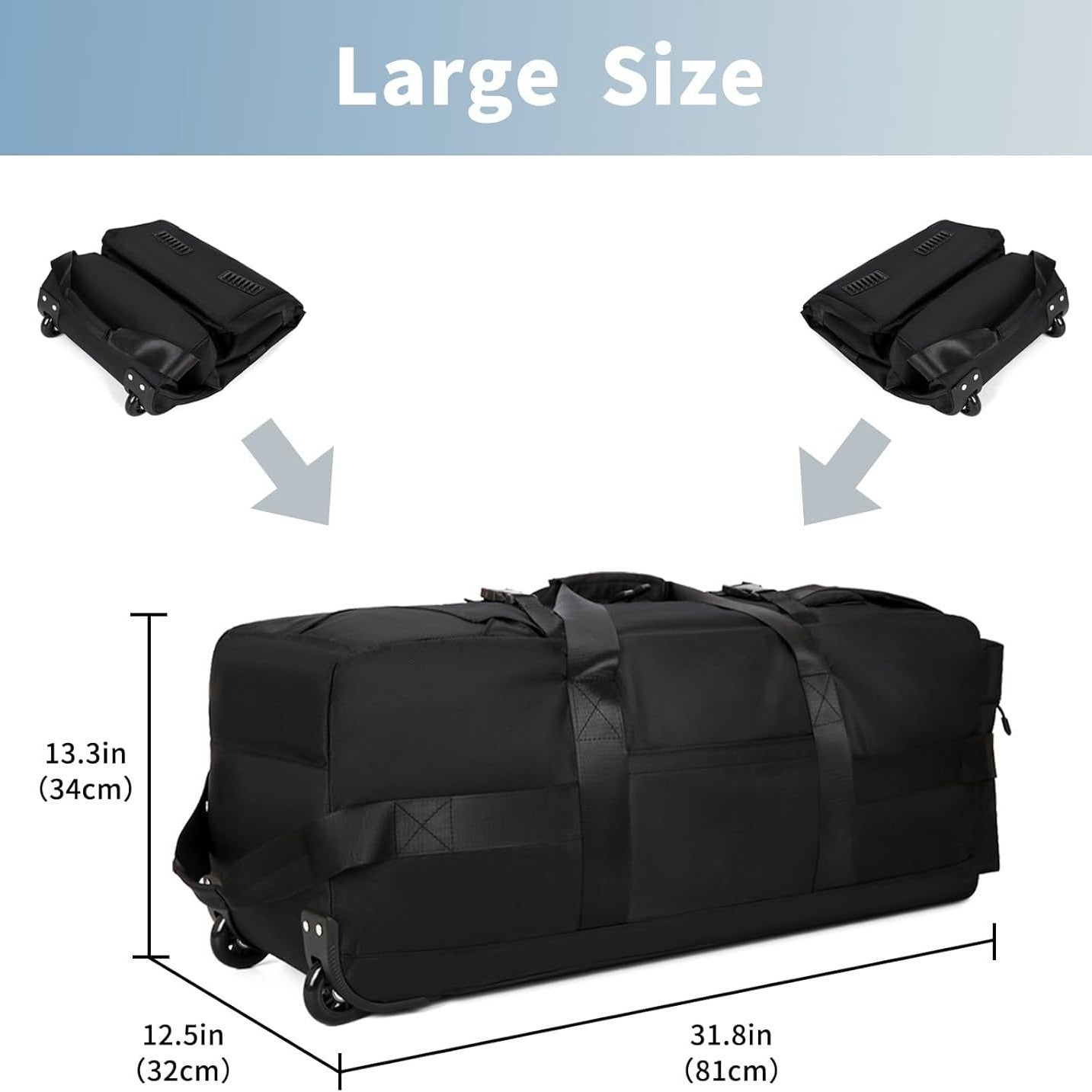 Oxford Cloth With Wheels Folding Moving Travel Bags