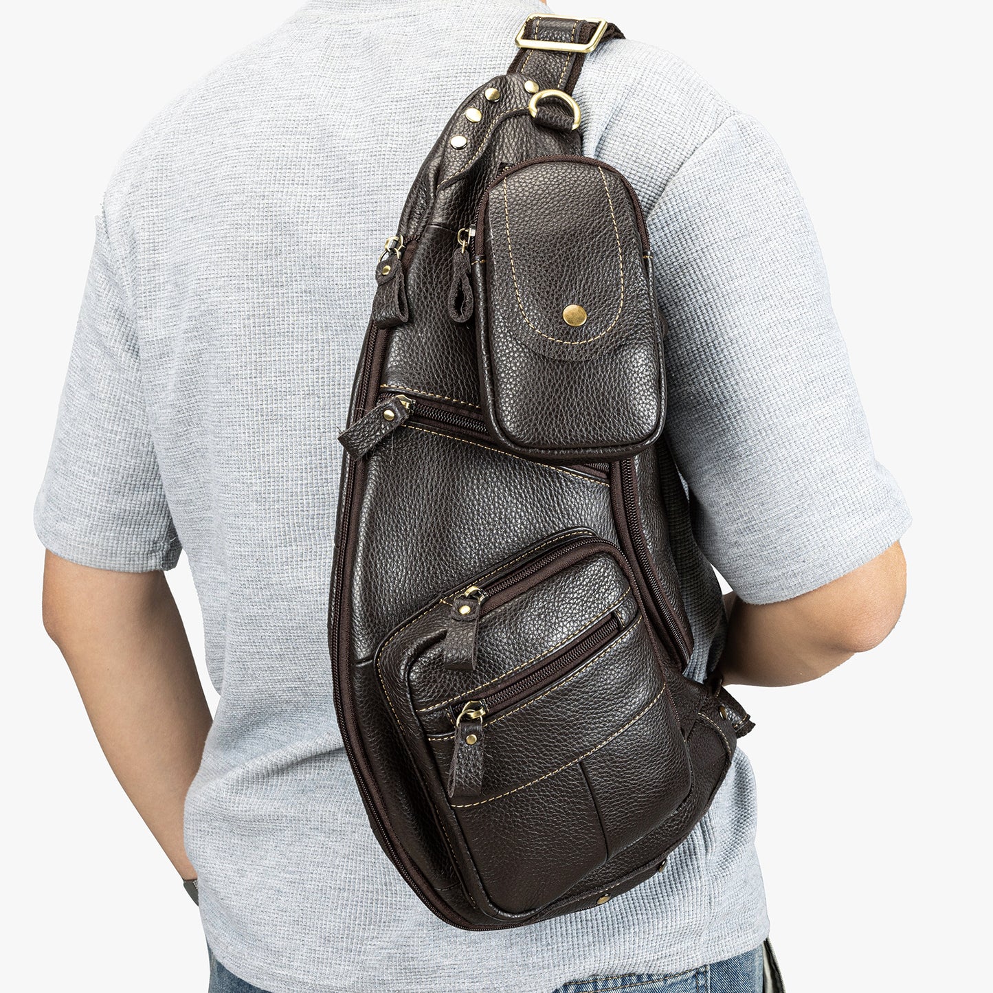 Leather Versatile Large Capacity Crazy Horse Men's Messenger Bags