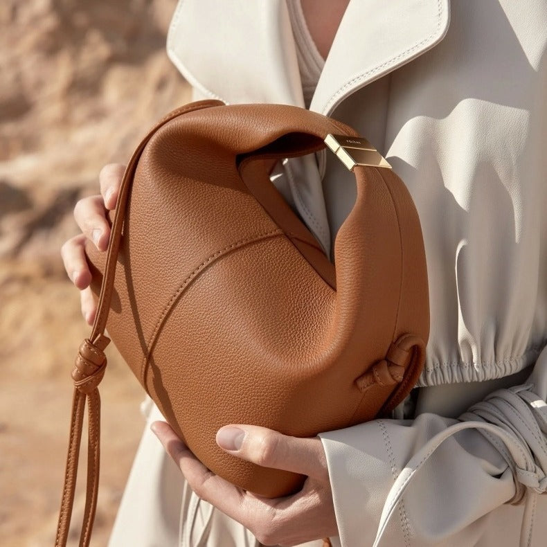 Women's Lychee Pattern Cattle Leather Design Crossbody Bags