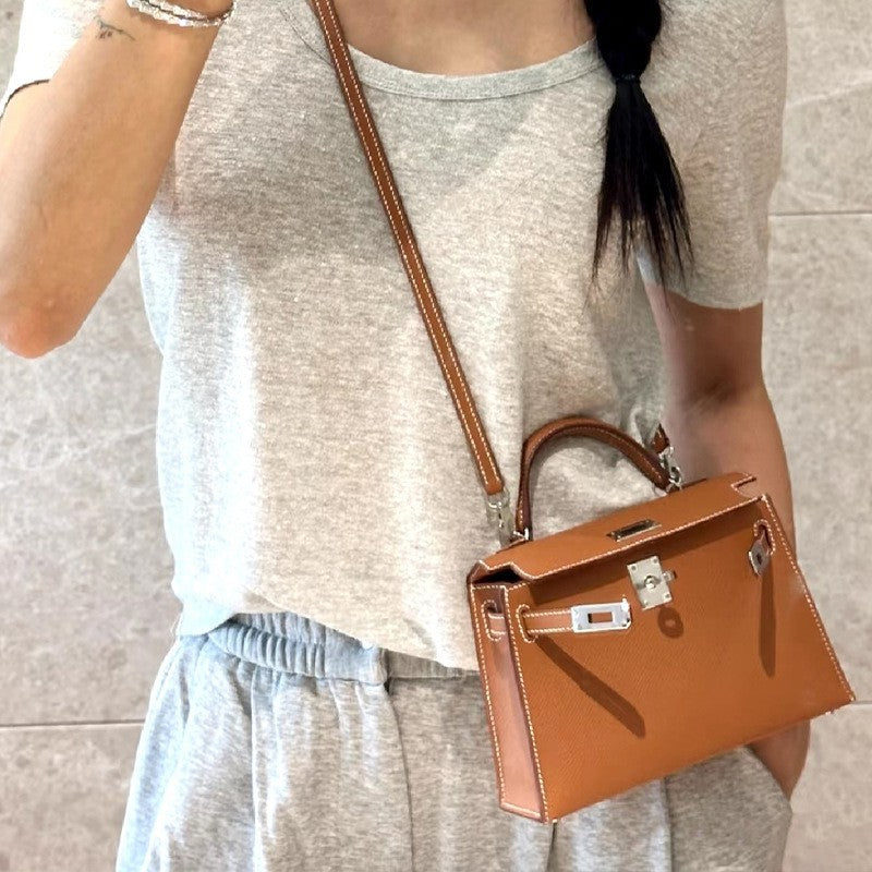 Women's Palm Print Mini Second Generation Kelly Genuine Crossbody Bags