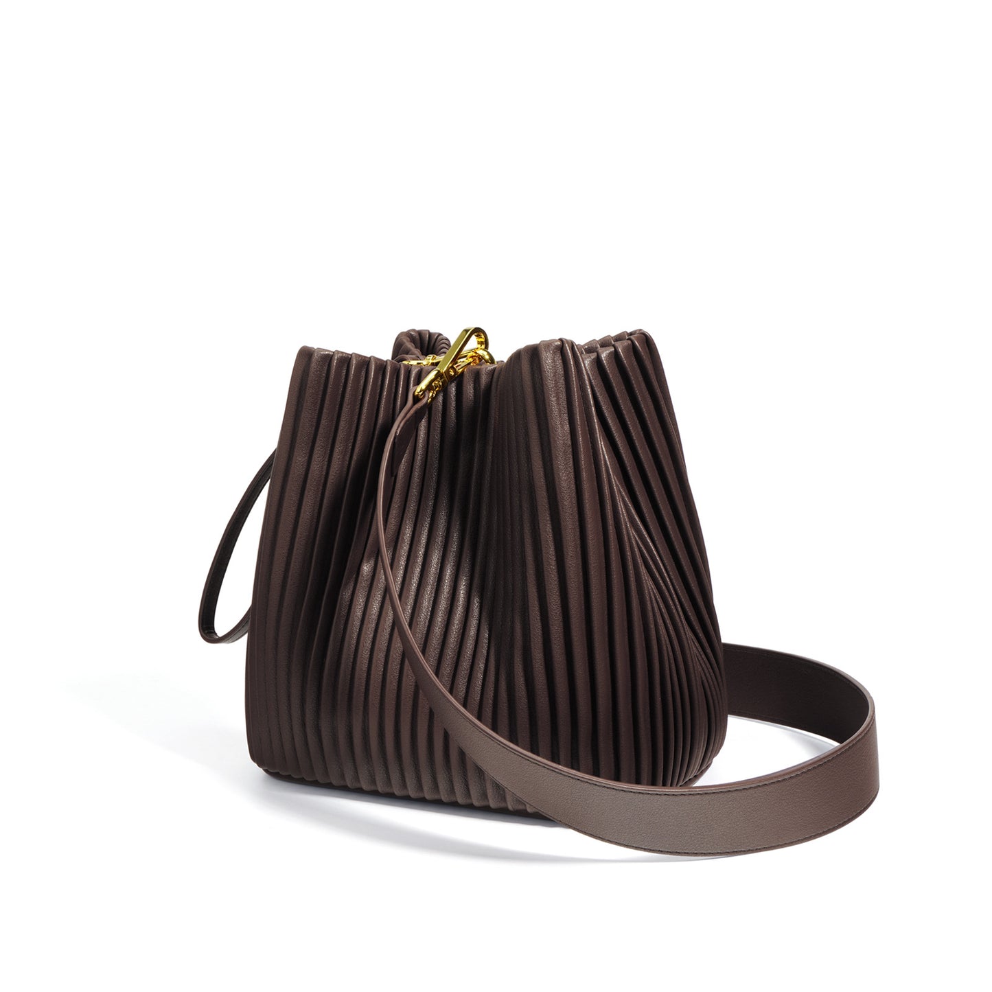 Women's Pleated Cowhide Large Capacity Commuter High-grade Shoulder Bags
